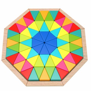 Medinė aštuonkampė dėlionė vaikams | Mozaika | Tooky TKG038